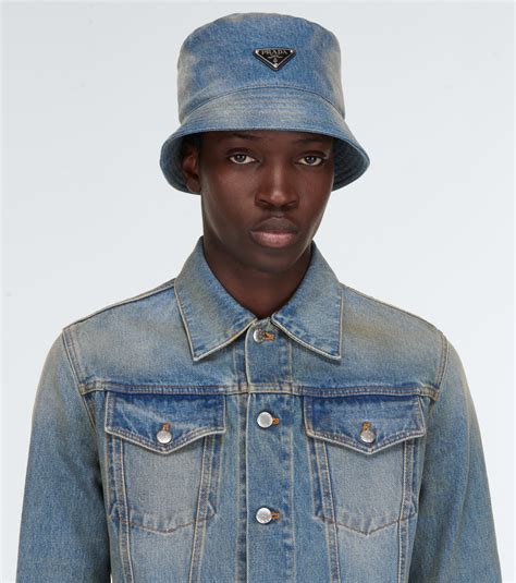 prada bicket hat|Prada denim bucket hat.